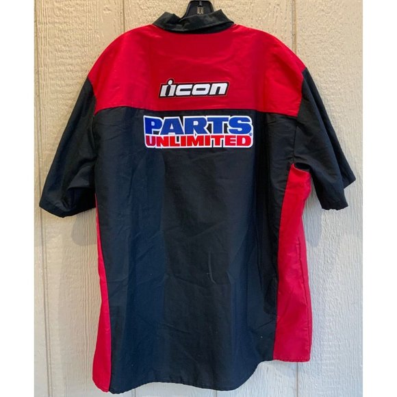 THROTTLE THREADS Parts Unlimited Mechanics Button Up Shirts - Racing - Mens 2XL - Picture 2 of 6